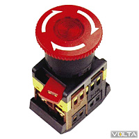 Кнопка ANE-22 "Грибок" с фиксацией красный d22мм н/240В 1з+1р ИЭК