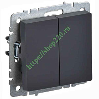 ИЭК Брайт Выкл. 2-кл. с/у  10А IP20 (черный) ВС10-2-0-БрЧ