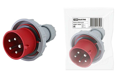 Силовая вилка 025 3Р+РЕ+N 32А 380В IP67 TDM