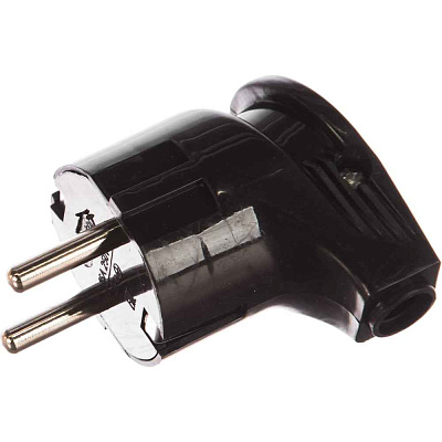 Вилка штепсел. угловая с/з черная NCA-PL04-16A-E-BL Navigator 61 363