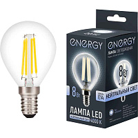 Лампа ЛЕД  E14  8,0Вт шар мат.4К GLDEN-G45F-B-8-230-E14-4000  Gеnеral