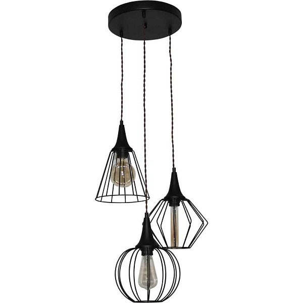 Форма 231 черн.муар (Плафон Микс) НСБ 01-3x60-141 Е27 ИУ Светильник