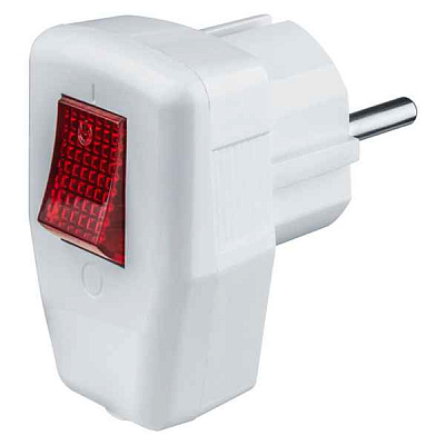 Вилка штепсел. разборная угловая с з/к  с выкл. белая NCA-PL05-16A-ESC-WH Navigator 61364