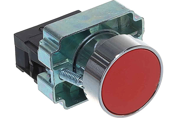 Кнопка LAY5-BA42 без подсветки красная 1 НЗ ИЭК