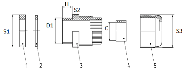 Сальник MG 40 пластик (22-32мм) IP68 серый ГОФРОМАТИК