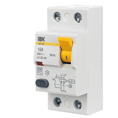 УЗО 1ф. 16А  30мА 2п. (ВД1-63) ИЭК