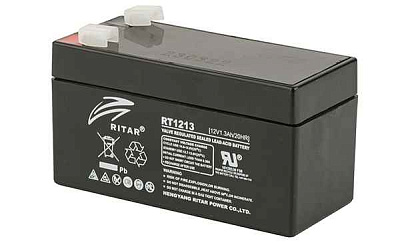 Батарея аккумуляторная Ritar RT1213, F1, 12V/1.3Ah, 53(59)x98x43.5 HxLxW, 0.52kg, 6-8 лет