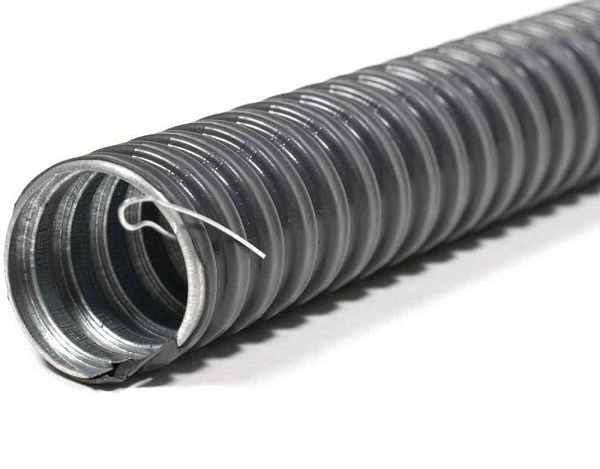 Металлорукав в ПВХ изоляции МРПИ нг  10  (50 м/уп.) серый ГОФРОМАТИК