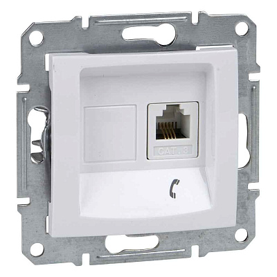 ШЭ Седна Роз. тел. RJ11 с/у (белый,б/рамки) SDN4101121 (10шт/уп)