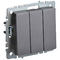 ИЭК Брайт Выкл. 3-кл. с/у  10А ВС10-3-0-БрГ графит