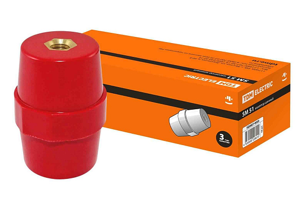 Изолятор шинный СМ51 силовой H51xD35xM8мм с болтом  (TDM)