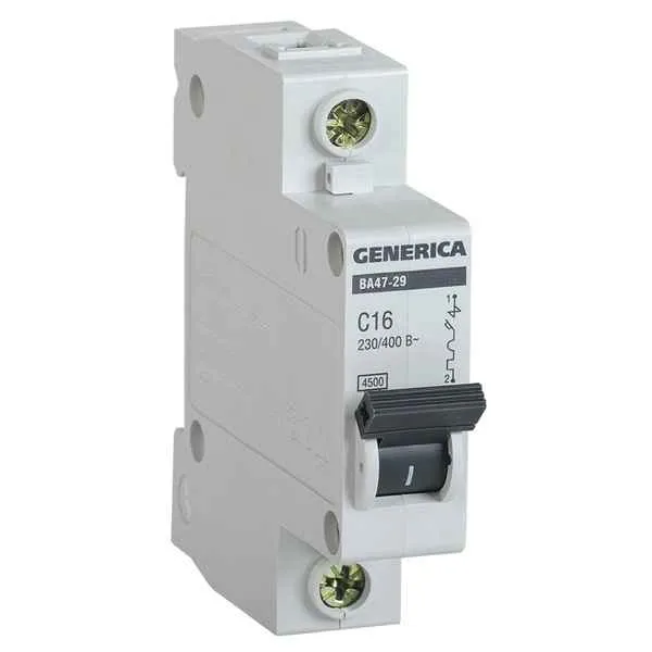 Автомат  1п 16А (C) (ВА 47- 29) ИЭК GENERICA