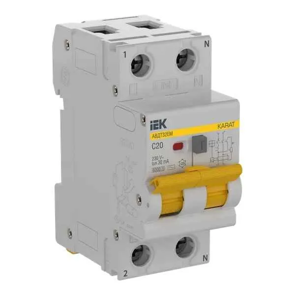 Авт.диф. 2п 20А 30мА  АВДТ-32 6 кА ИЭК