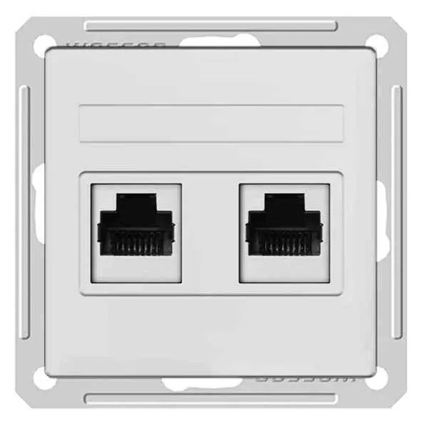ШЭ 59 Роз. комп.двойная с/у RJ45 кат.5е (белый, б/рамки)(10шт) RSI-251KK5E-1-86