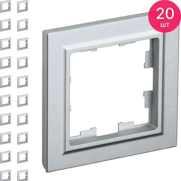 ИЭК Брайт Рамка  1-я РУ-1-БрА алюминий IEK