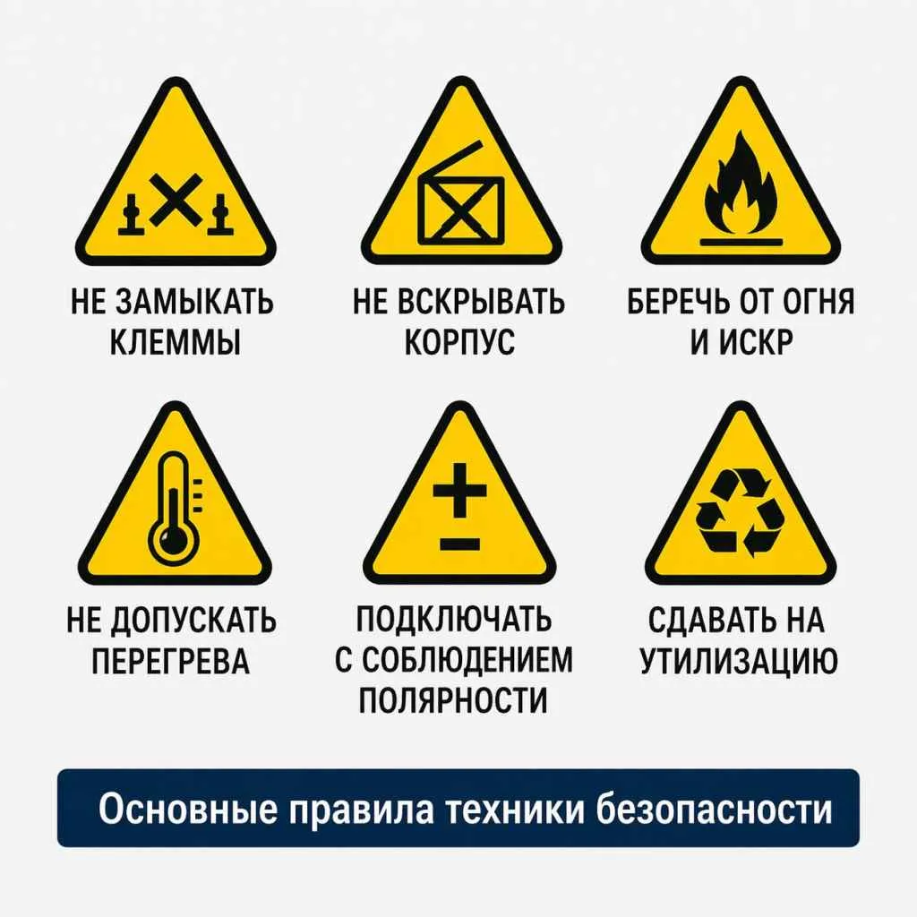 техника безопасности эксплуатации аккумуляторов