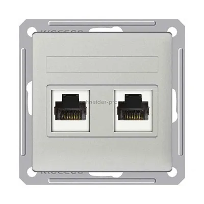 ШЭ 59 Роз. телеф.двойная  с/у RJ11 (мат.xром, б/рамки)(10шт) RSI-251TT-5-86