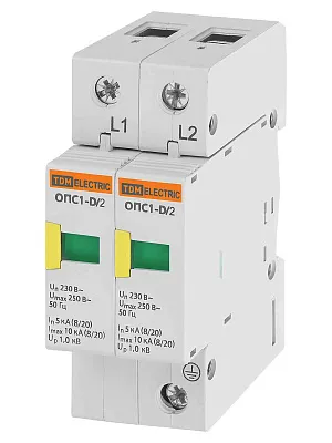 Разрядник ОПС1-D 2р (In=5kA, Un=230B, Im=10kA)  ИЭК
