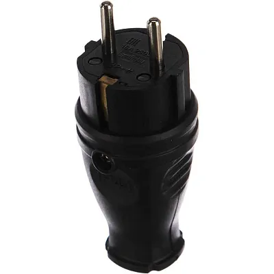 Вилка каучук прямая 2P+PE 16A 220В IP44 В 16-001 Витебск свет