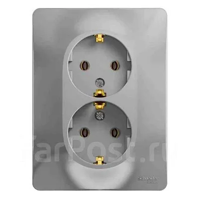 ШЭ Глосса Роз. 2-я с/у с/з 16А (алюминий, с/рамкой) GSL000324 (10шт/уп)