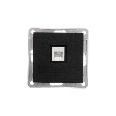 ШЭ 59 Роз. телеф. с/у RJ11 (ч.барxат, б/рамки)(10шт) RSI-152T-6-86