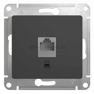 ШЭ Глосса Роз.комп. с/у RJ45, кат.5е (антрацит, б/рамки) GSL000781K (5шт/уп)