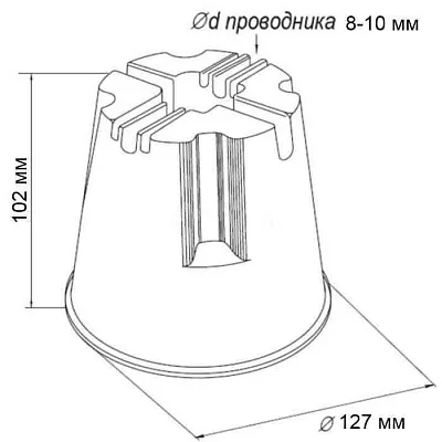 МЛЗ Держатель проводника ф8-10мм, на плоск.кровле,пласт. ,без бетона h-100мм