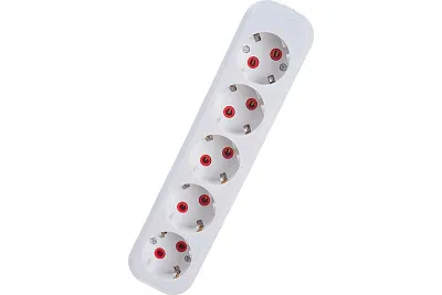 Колодка розеточная 5 гнезд с з/к АБС пластик, белая NCA-BL01-05-E-WH Navigator 61588