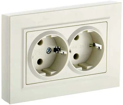 ИЭК Брайт Роз. 2-я с з/к без з/ш 16А в сб. РС12-3-БрКр беж. IEK