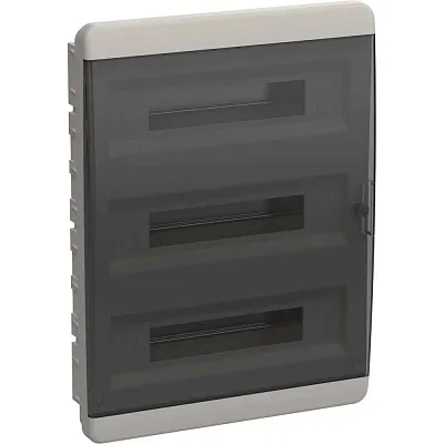 БОКС  ЩРН-П  (пласт.)54 черн. прозр. дверь (535x398x102) IEK TEKFOR