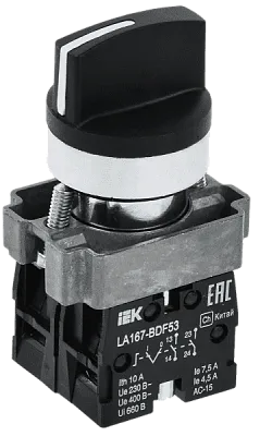 Переключат. LA167-BDF53 3 полож. 2NO черный ИЭК