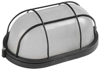 НПП 1402 60Вт овал черный с реш. GCF-O-E27-60-IP65 General