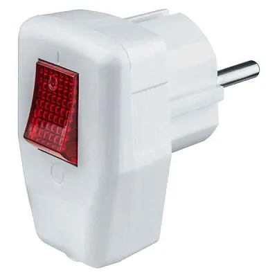 Вилка штепсел. разборная угловая с з/к  с выкл. белая NCA-PL05-16A-ESC-WH Navigator 61364