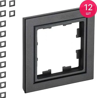 ИЭК Брайт Рамка  1-я РУ-1-Бр xром/черный IEK