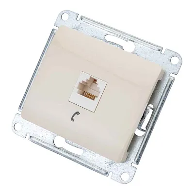 ШЭ Глосса Роз.телеф. с/у RJ11 (беж, б/рамки) GSL000281T (10шт/уп)