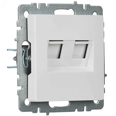ИЭК Брайт Роз. комп. 2-ая .5E RJ45 РК10-2-БрБ белый IEK