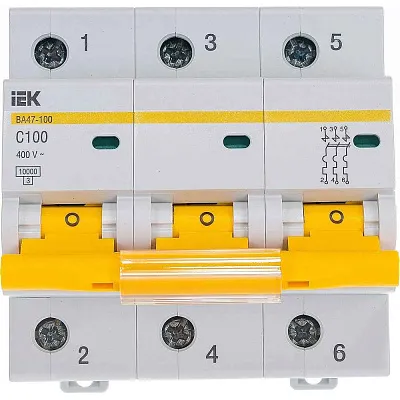 Автомат (ВА 47-100) 3п  10А (C) ИЭК