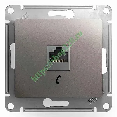 ШЭ Глосса Роз.телеф. с/у RJ11 (платина, б/рамки) GSL001281T (10шт/уп)