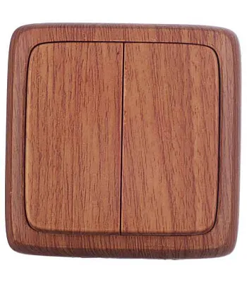 xегель Альфа Выкл. о/у 2кл с изол.пл. (250В, 10А) дуб ВА10-153-05