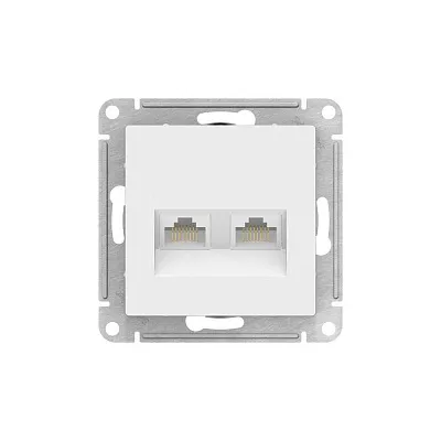 ШЭ Глосса Роз.двойная (телеф+комп) RJ11+RJ45, кат.5е (белый, б/рамки) GSL000185 (10шт/уп)