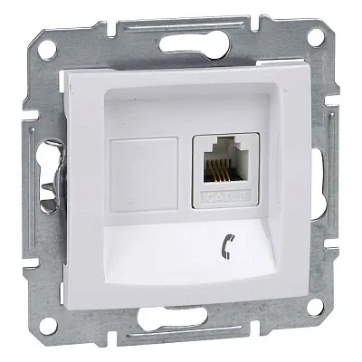 ШЭ Седна Роз. тел. RJ11 с/у (белый,б/рамки) SDN4101121 (10шт/уп)