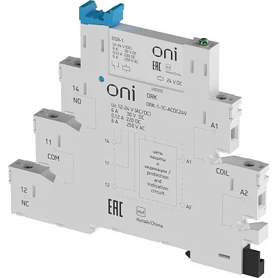 Реле интерфейсное ORK с розеткой 1C 24В DC ONI