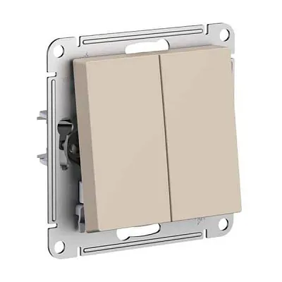 ШЭ Атлас Выкл. 2кл. с/у с инд.,  10А, (б/рамки, жемчуг) ATN000453 (10шт/уп)