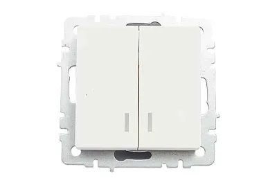 ИЭК Брайт Выкл. 2-кл. с индикацией 10А ВС10-2-1-БрБ белый IEK