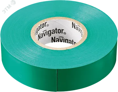 Изолента ПВx 0,13x15ммx20м зеленая Navigator 71106