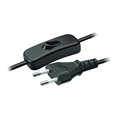 Шнур 2x 0,5 (1,7м) NPS-FS-170-2x0.5-BL 1.7м с выкл. черный 61720 Navigator