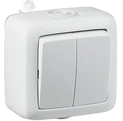 xегель Альфа Выкл. о/у 2кл брызгозащ. IP44 (250В, 10А) белый ВА10-251