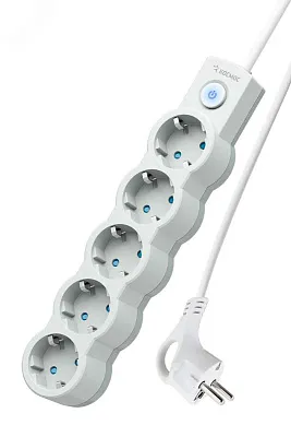 Удлинитель  5м  5 роз.  СФ- NSP выкл, с заземл.белый С.фильтр, ПВС 3x0.75 Navigator  71863