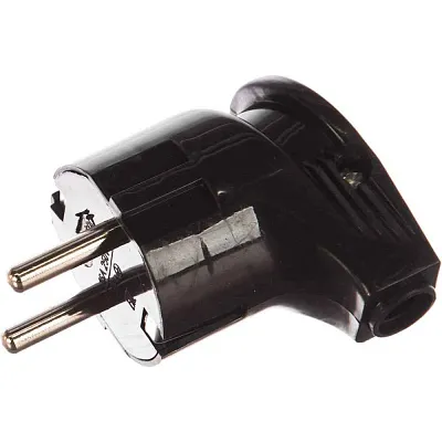 Вилка штепсел. угловая с/з черная NCA-PL04-16A-E-BL Navigator 61 363