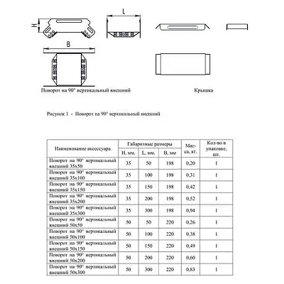 КНС Поворот на 90 гр.  50x300,ИЭК